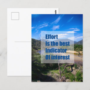 Carte Postale L'effort est le meilleur indicateur d'intérêt