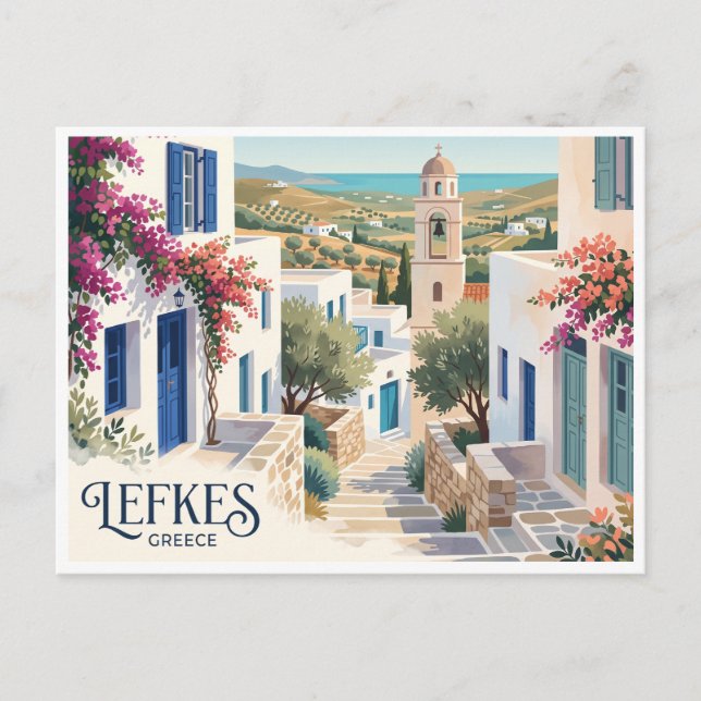 Carte Postale Lefkes, Paros, Grèce (Devant)
