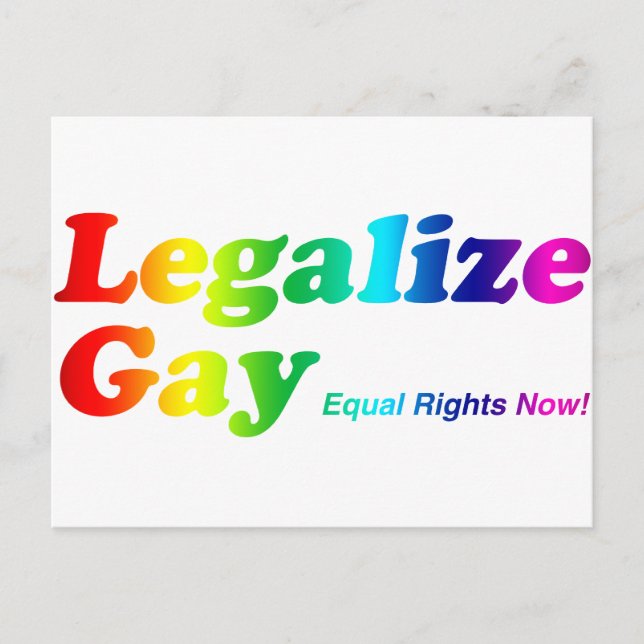 Carte Postale Légaliser Gay (Devant)
