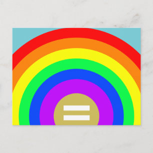Carte Postale L'égalité est l'or sous l'arc-en-ciel