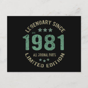 Carte Postale Légende 40 ans 40e anniversaire