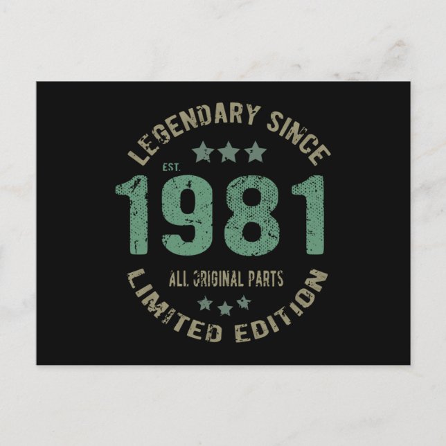 Carte Postale Légende 40 ans Anniversaire 40e Anniversaire (Devant)