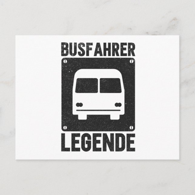 Carte Postale Légende de Conducteur de Bus Drôle Autobus Scolair (Devant)