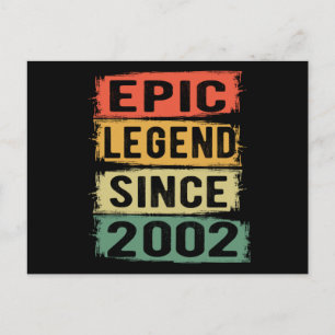 Carte Postale Légende Épique Depuis 2002 Cadeau d'anniversaire V