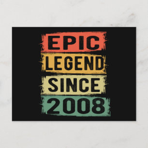 Carte Postale Légende Épique Depuis 2008 Vintage 2008 Cadeau d'a