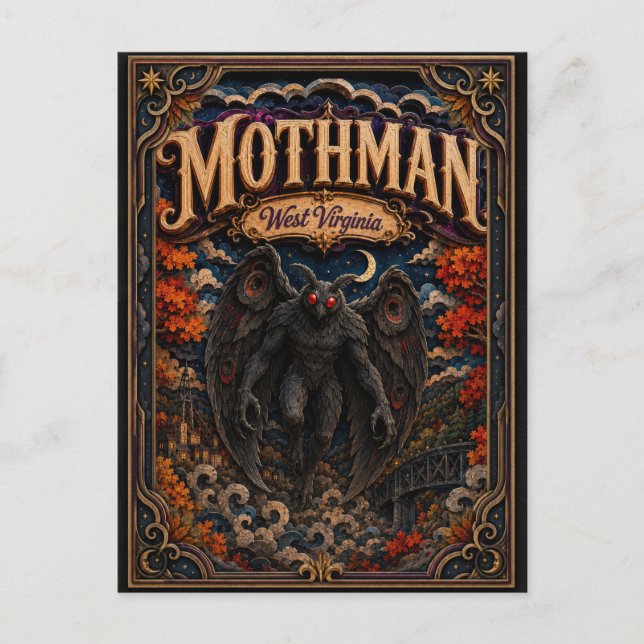 Carte Postale Légendes de Mothman West Virginia Popcut (Devant)