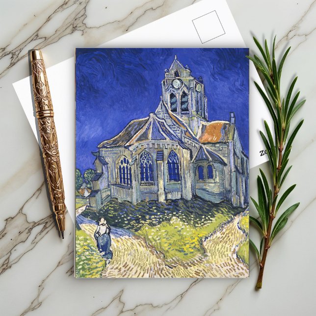 Carte Postale L'église d'Auvers, par Vincent Van Gogh (Créateur téléchargé)