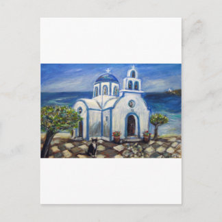 Carte Postale L'église des chats de Tuxedo sur l'île grecque