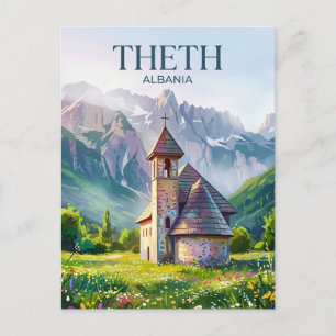 Carte Postale L'église en pierre de Theth en Albanie