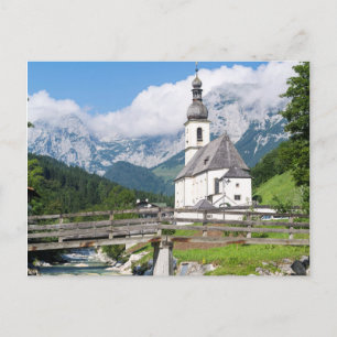 Carte Postale L'église paroissiale de Ramsau en Bavière, Allemag