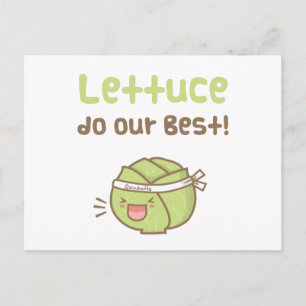 Carte Postale Légume mignon Kawaii Faisons de notre mieux Humour
