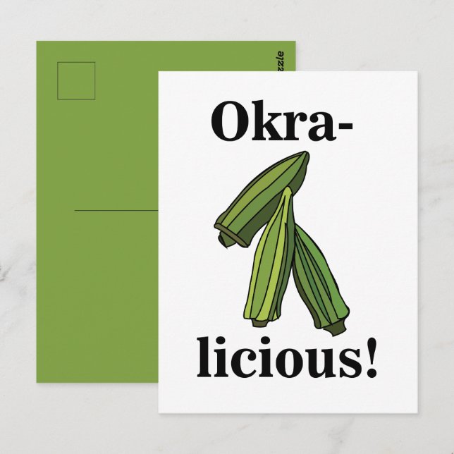 Carte Postale Légume Okra Nourriture Végétarienne (Devant / Derrière)