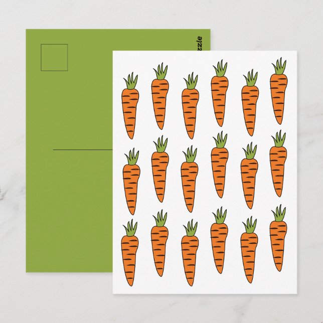 Carte Postale Légumes Carottes Végétalien (Devant / Derrière)