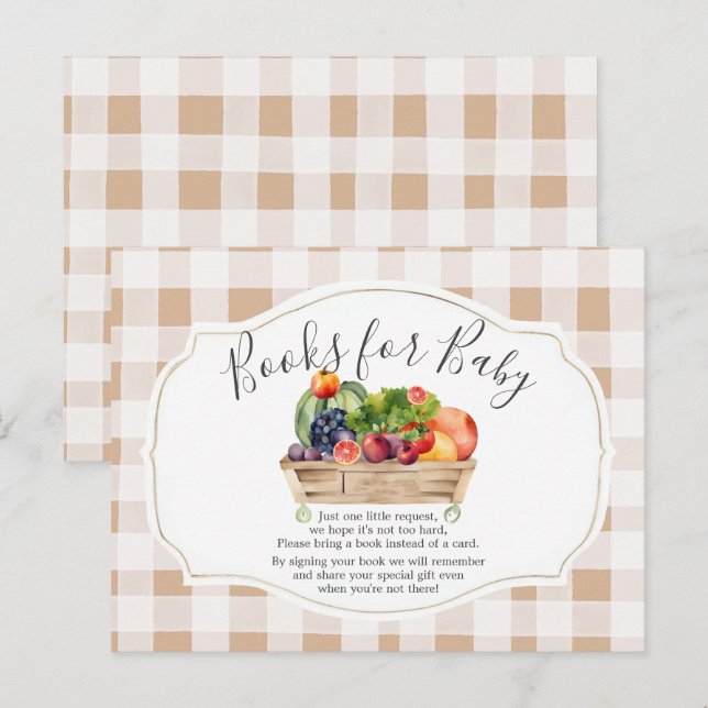 Carte Postale Légumes cultivés localement Marché fermier Livres  (Devant / Derrière)