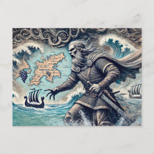 Carte Postale Leif Erikson dans le dessin de calcaire Pastel