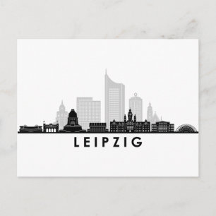 Carte Postale LEIPZIG University Allemagne City Skyline Silhouet