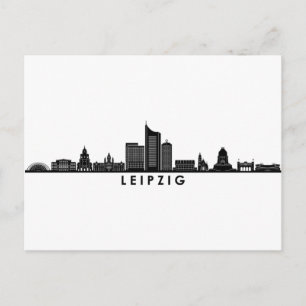 Carte Postale LEIPZIG University Allemagne City Skyline Silhouet