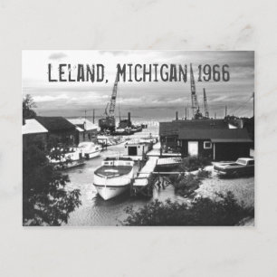 Carte Postale Leland Michigan Retro 1966 Bateaux du port de Leel