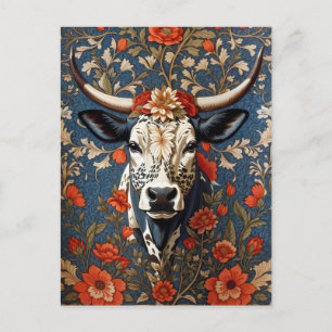 Carte Postale L'Élégante Vache Nguni William Morris Inspiré