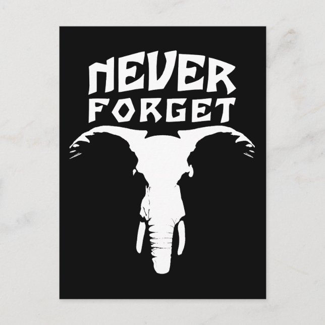 Carte Postale L'éléphant n'oublie jamais (Devant)
