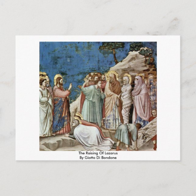 Carte Postale L'Élevage De Lazare Par Giotto Di Bondone (Devant)