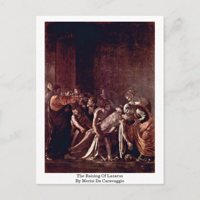 Carte Postale L'Élevage De Lazare Par Merisi Da Caravaggio (Devant)