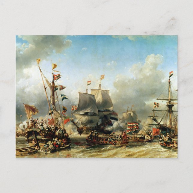 Carte Postale L'embarquement de Ruyter et William de Witt (Devant)