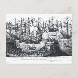 Carte Postale L'embarquement d'Henri VIII à Douvres