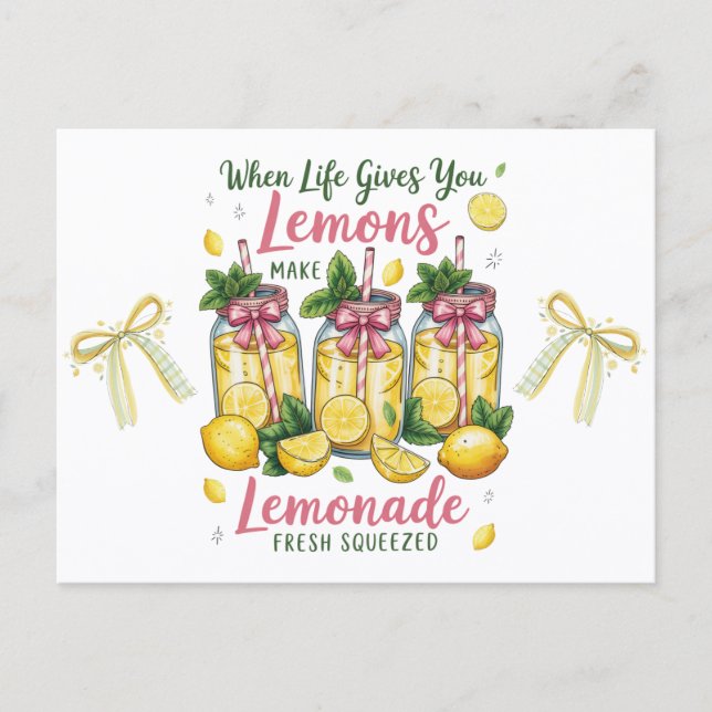 Carte Postale Lemmon Quotes Lemon Juice Watercolor (Devant)