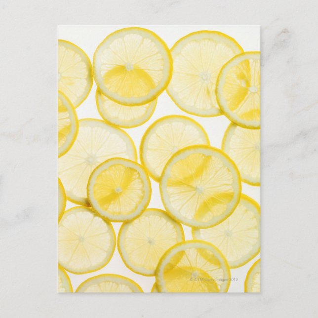Carte Postale Lemon slices arranged in pattern backlit (Devant)