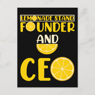 Carte Postale Lemonade Stand Boys Girl Funny CEO