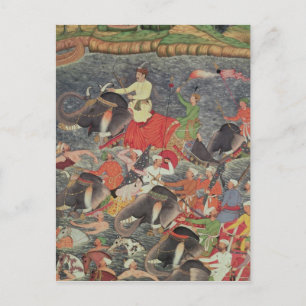 Carte Postale L'empereur Akbar traversant le Gange
