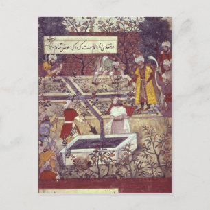 Carte Postale L'empereur Babur et son plan d'architecte