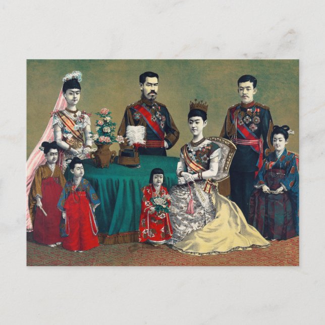 Carte Postale L'empereur Meiji du Japon et la famille impériale (Devant)
