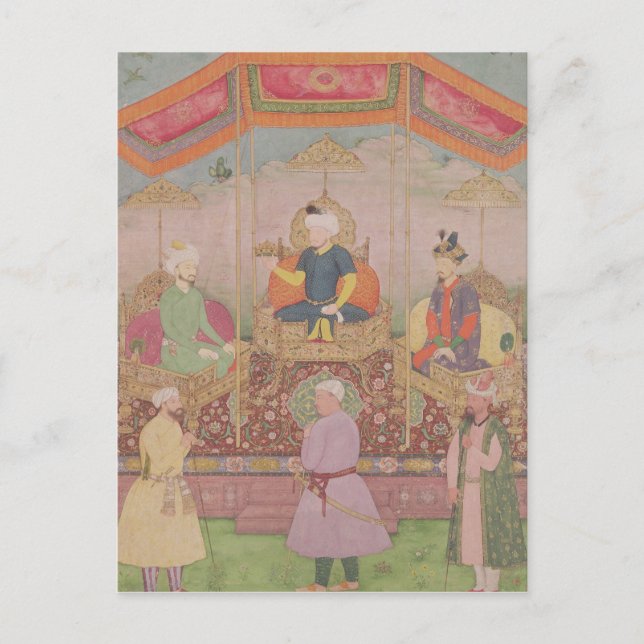 Carte Postale L'empereur Mughal Babur et son fils Humayan (Devant)