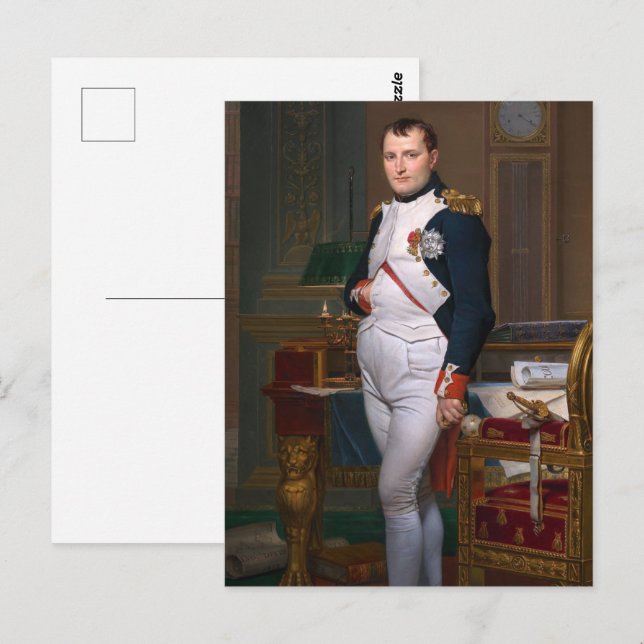 Carte Postale L'empereur Napoléon dans son étude aux Tuileries (Devant / Derrière)