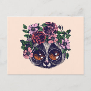 Carte Postale Lémur de fleurs doux