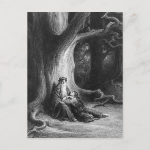 Carte Postale L'Enchanteur Merlin et le Vivien Fée