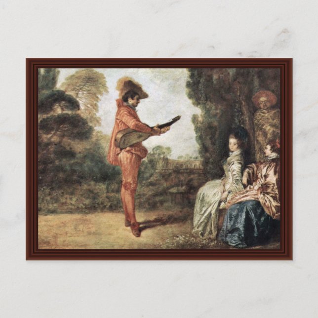 Carte Postale L'Enchanteur Par Watteau Antoine (Devant)