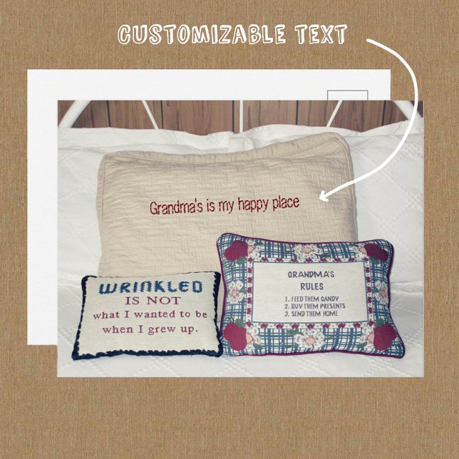 Carte Postale L'endroit de grand-mère personnalisable (Créateur téléchargé)