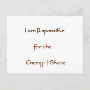 Carte Postale L'énergie à l'intérieur : l'énergie compte