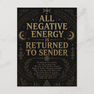 Carte Postale L'énergie négative est renvoyée au sort païen de l