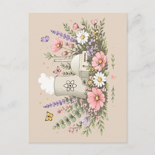 Carte Postale L'énergie Nucléaire Fleurit (Devant)
