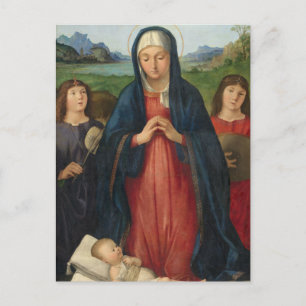 Carte Postale L'Enfant Jésus adoré par Marie, Solario