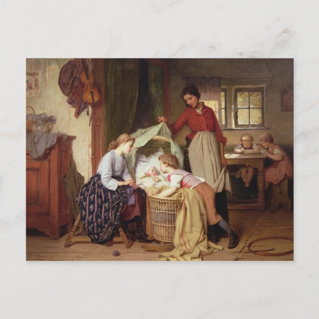 Carte Postale L'enfant nouveau-né (Devant)