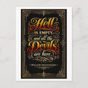 Carte Postale "L'enfer est vide" Shakespeare