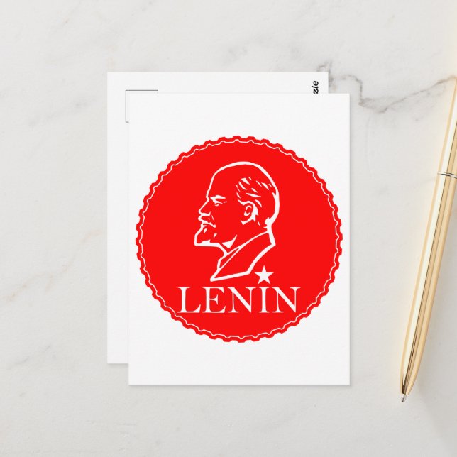 Carte Postale Lénine, URSS, CCCP, Union soviétique, Communisme (Devant/Arrière en situation)