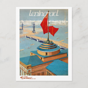 Carte Postale Leningrad Poster vintage URSS restauré