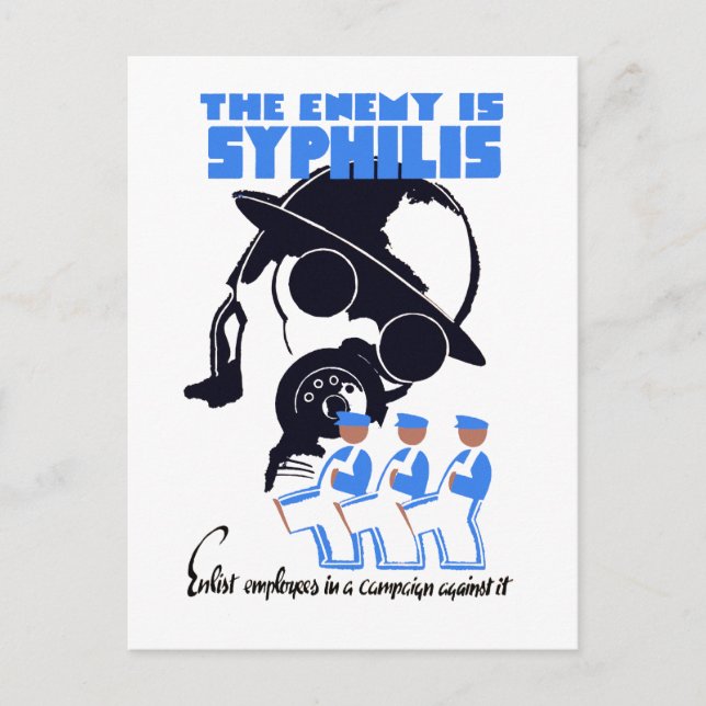 Carte Postale L'ennemi est la syphilis (Devant)
