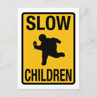 Carte Postale Lent Enfants gros enfant rue signe parodie drôle